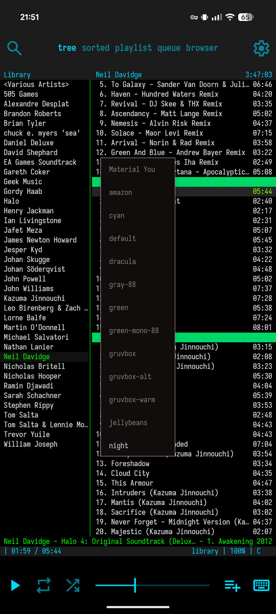 cmus-android screenshot