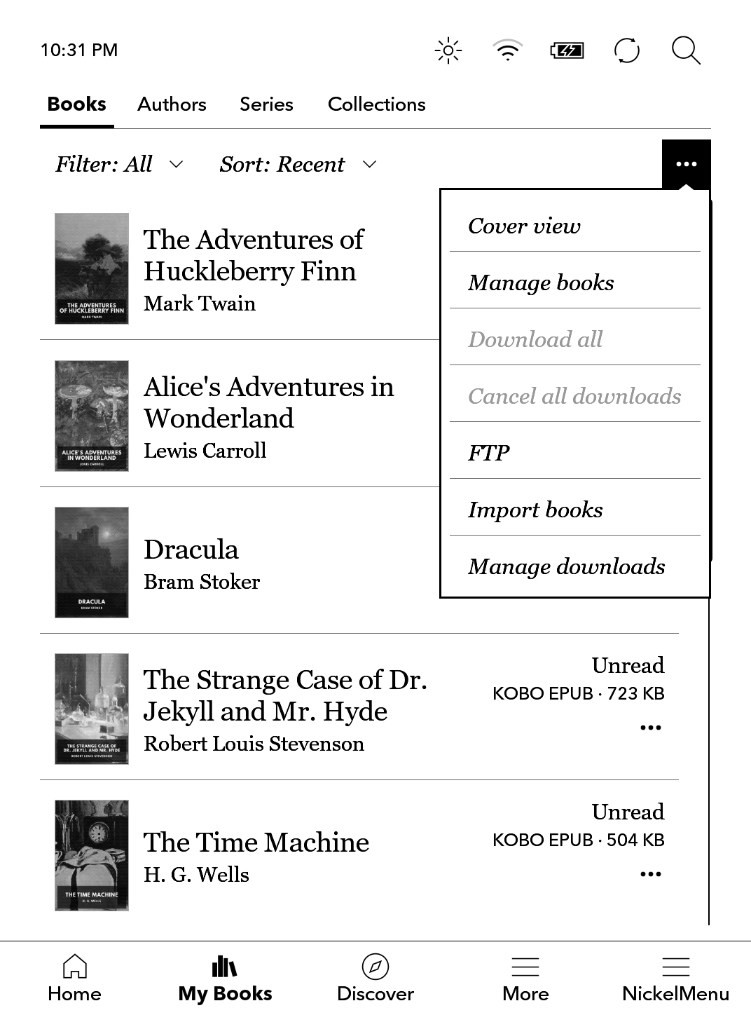 NickelMenu screenshot